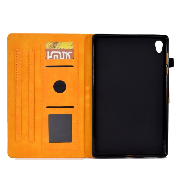 For Lenovo Tab M10 Gen 2 Tower Embossed Leather Smart Tablet Case(Khaki) - Lenovo by PMC TechLife | Online Shopping South Africa | PMC TechLife | Buy Now Pay Later Mobicred