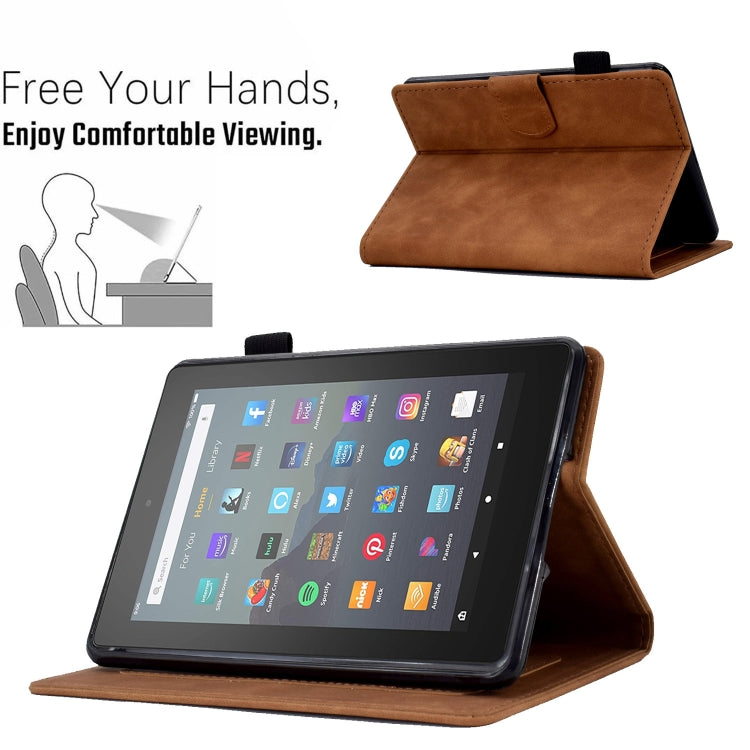 For Amazon Kindle Youth Version 2022 Embossed Smile Flip Tablet Leather Smart Case(Brown) - Amazon by PMC TechLife | Online Shopping South Africa | PMC TechLife | Buy Now Pay Later Mobicred