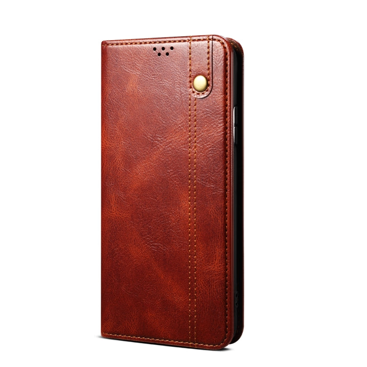 For vivo X90 Oil Wax Crazy Horse Texture Leather Phone Case(Brown) - vivo Cases by PMC Jewellery | Online Shopping South Africa | PMC Jewellery