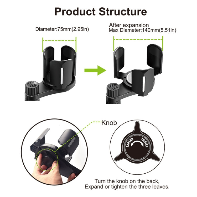 A03 Car Drink Water Cup Holder(Black) - Car Drink Holders by PMC TechLife | Online Shopping South Africa | PMC TechLife | Buy Now Pay Later Mobicred