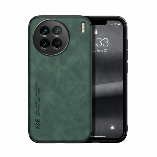 For vivo X90 Skin Feel Magnetic Leather Back Phone Case(Green) - vivo Cases by PMC Jewellery | Online Shopping South Africa | PMC Jewellery