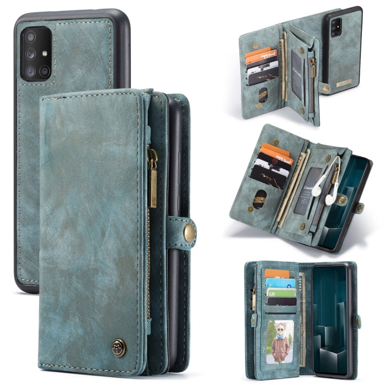 For Galaxy A51 4G CaseMe-008 Detachable Multifunctional Horizontal Flip Leather Case with Card Slot & Holder & Zipper Wallet & Photo Frame(Blue) - Galaxy Phone Cases by CaseMe | Online Shopping South Africa | PMC Jewellery | Buy Now Pay Later Mobicred