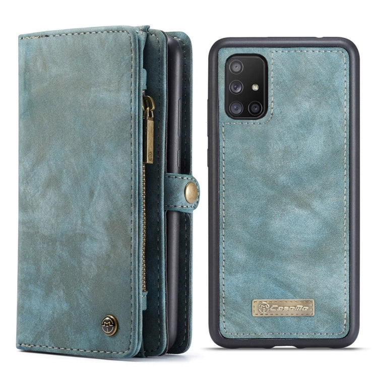 For Galaxy A51 4G CaseMe-008 Detachable Multifunctional Horizontal Flip Leather Case with Card Slot & Holder & Zipper Wallet & Photo Frame(Blue) - Galaxy Phone Cases by CaseMe | Online Shopping South Africa | PMC Jewellery | Buy Now Pay Later Mobicred