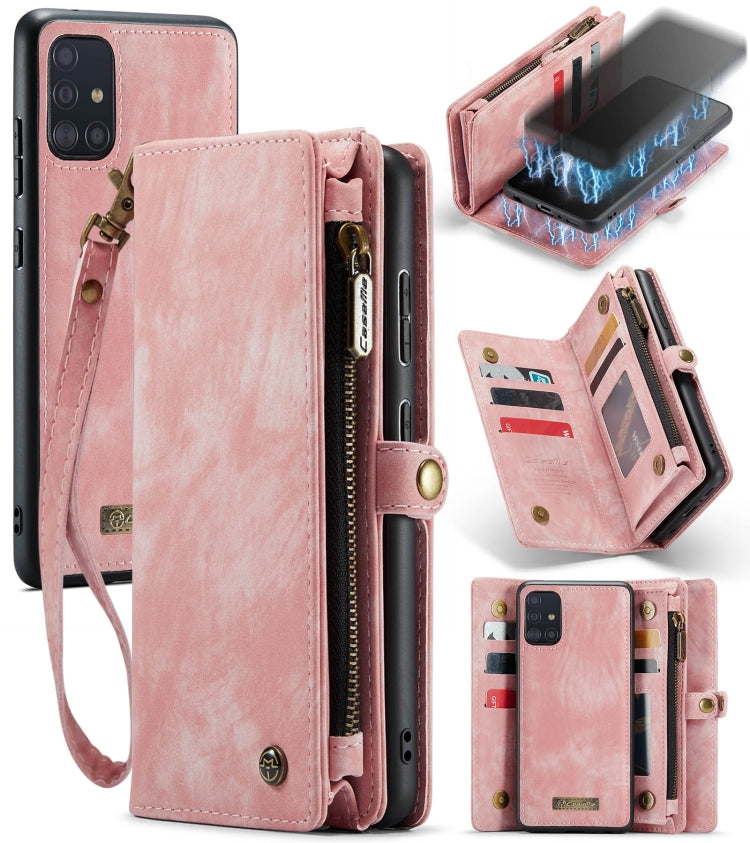 For Samsung Galaxy A71 4G CaseMe-008 Detachable Multifunctional Horizontal Flip Leather Case with Card Slot & Holder & Zipper Wallet & Photo Frame (Pink) - Galaxy Phone Cases by CaseMe | Online Shopping South Africa | PMC Jewellery | Buy Now Pay Later Mobicred