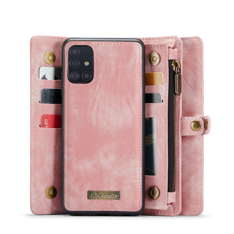 For Samsung Galaxy A71 4G CaseMe-008 Detachable Multifunctional Horizontal Flip Leather Case with Card Slot & Holder & Zipper Wallet & Photo Frame (Pink) - Galaxy Phone Cases by CaseMe | Online Shopping South Africa | PMC Jewellery | Buy Now Pay Later Mobicred