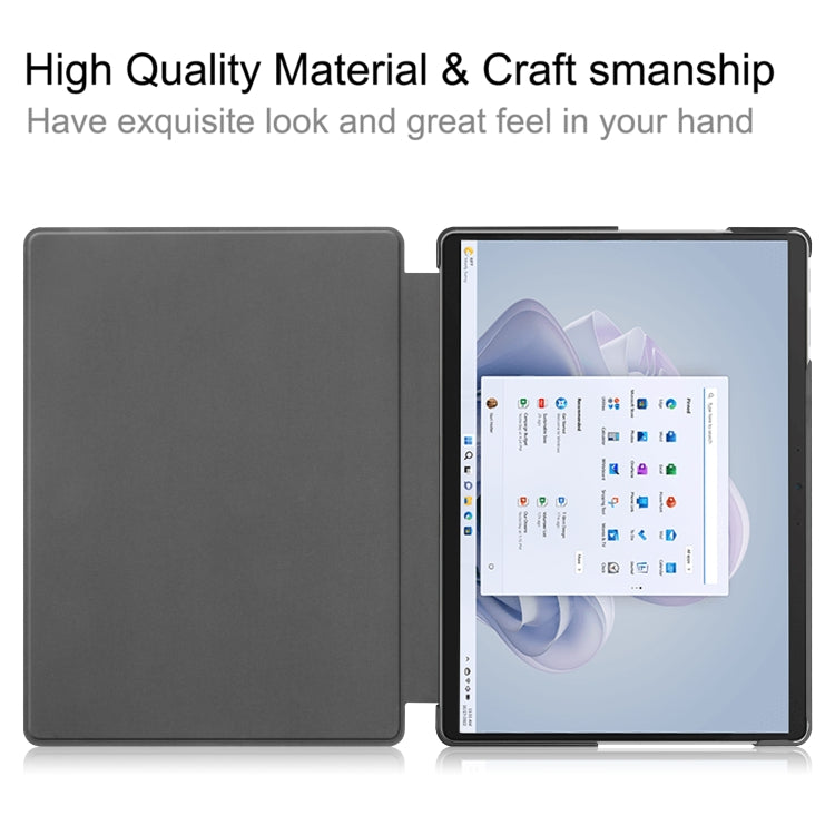 For Microsoft Surface Pro 9 Custer Painted 3-Fold Holder Leather Tablet Case(Graffiti) - Microsoft by PMC TechLife | Online Shopping South Africa | PMC TechLife | Buy Now Pay Later Mobicred