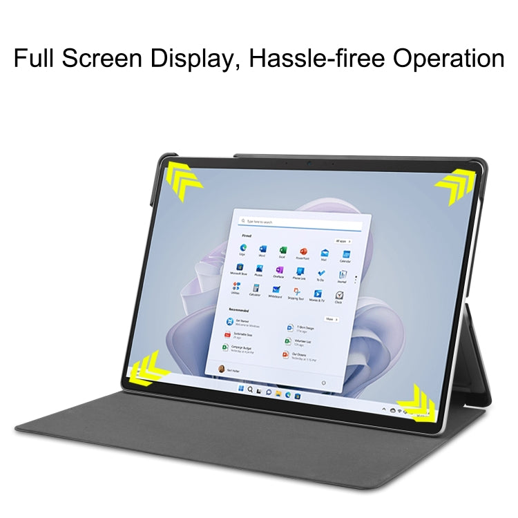 For Microsoft Surface Pro 9 Custer Pure Color Holder Leather Tablet Case(Dark Blue) - Microsoft by PMC TechLife | Online Shopping South Africa | PMC TechLife | Buy Now Pay Later Mobicred