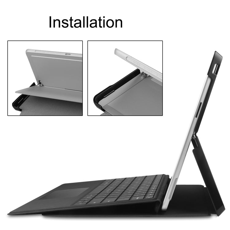 For Microsoft Surface Pro 9 Custer Pure Color Holder Leather Tablet Case(Dark Blue) - Microsoft by PMC TechLife | Online Shopping South Africa | PMC TechLife | Buy Now Pay Later Mobicred