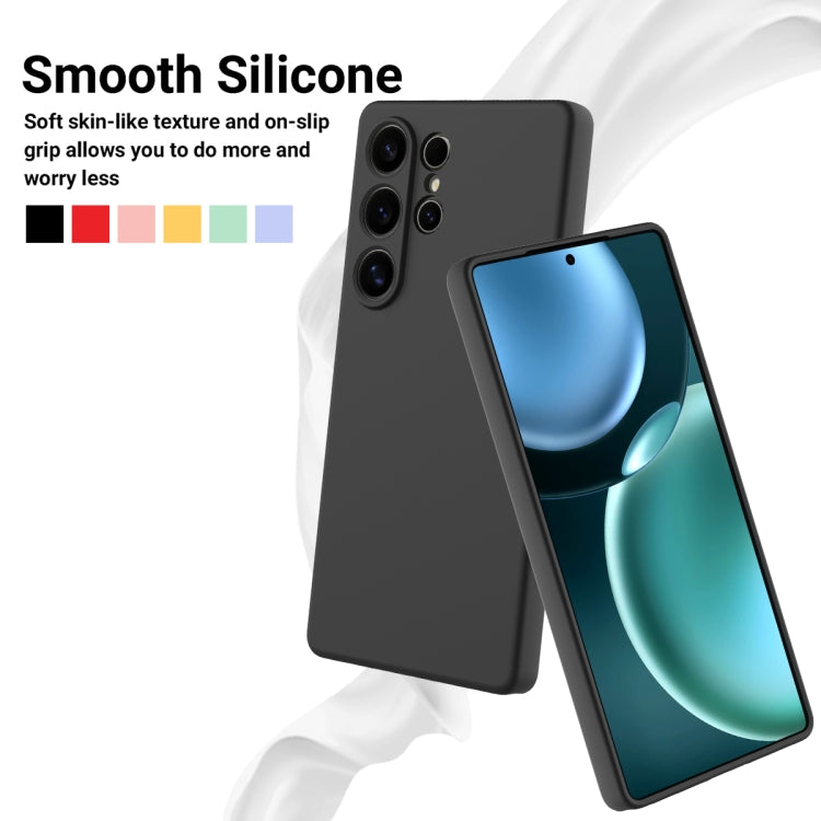 For Samsung Galaxy S25 Ultra Solid Color Liquid Silicone Dropproof Full Coverage Phone Case(Black) - free shipping - PMC Jewellery - Order now!