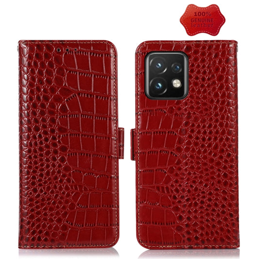 For Motorola Moto X40 Pro Crocodile Top Layer Cowhide Leather Phone Case(Red) - Motorola Cases by PMC Jewellery | Online Shopping South Africa | PMC Jewellery | Buy Now Pay Later Mobicred