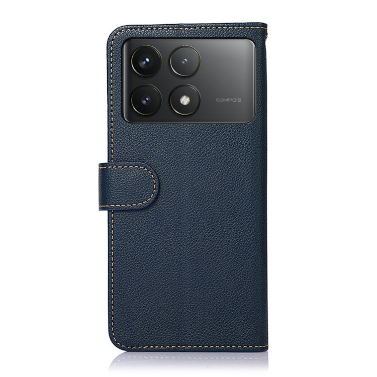 For Xiaomi Redmi K70 5G / K70 Pro 5G KHAZNEH Litchi Texture Leather RFID Phone Case(Blue) - K70 Cases by PMC Jewellery | Online Shopping South Africa | PMC Jewellery | Buy Now Pay Later Mobicred