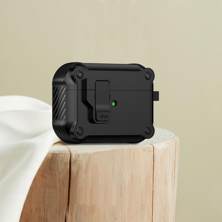 For AirPods Pro 2 Eagle Shockproof Earphone Protective Case with Switch(Black) - For AirPods Pro 2 by PMC Jewellery | Online Shopping South Africa | PMC Jewellery | Buy Now Pay Later Mobicred