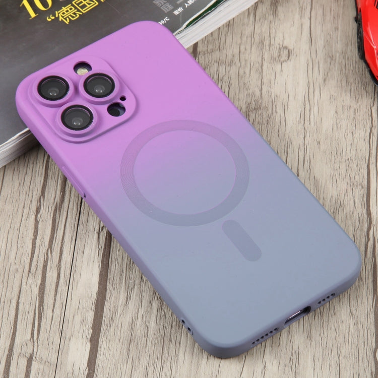 For iPhone 12 Liquid TPU Silicone Gradient MagSafe Phone Case(Purple) - iPhone 12 / 12 Pro Cases by PMC Jewellery | Online Shopping South Africa | PMC Jewellery