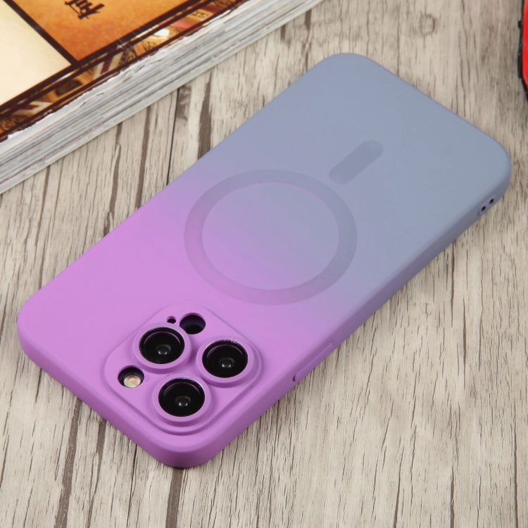 For iPhone 12 Liquid TPU Silicone Gradient MagSafe Phone Case(Purple) - iPhone 12 / 12 Pro Cases by PMC Jewellery | Online Shopping South Africa | PMC Jewellery