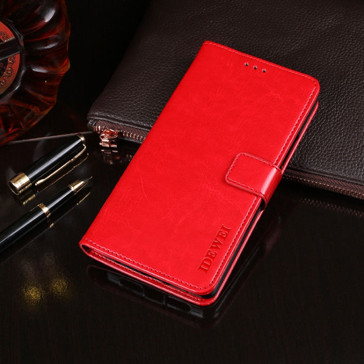 For Blackview A60 Pro idewei Crazy Horse Texture Horizontal Flip Leather Case with Holder & Card Slots & Wallet(Red) - More Brand by idewei | Online Shopping South Africa | PMC Jewellery | Buy Now Pay Later Mobicred