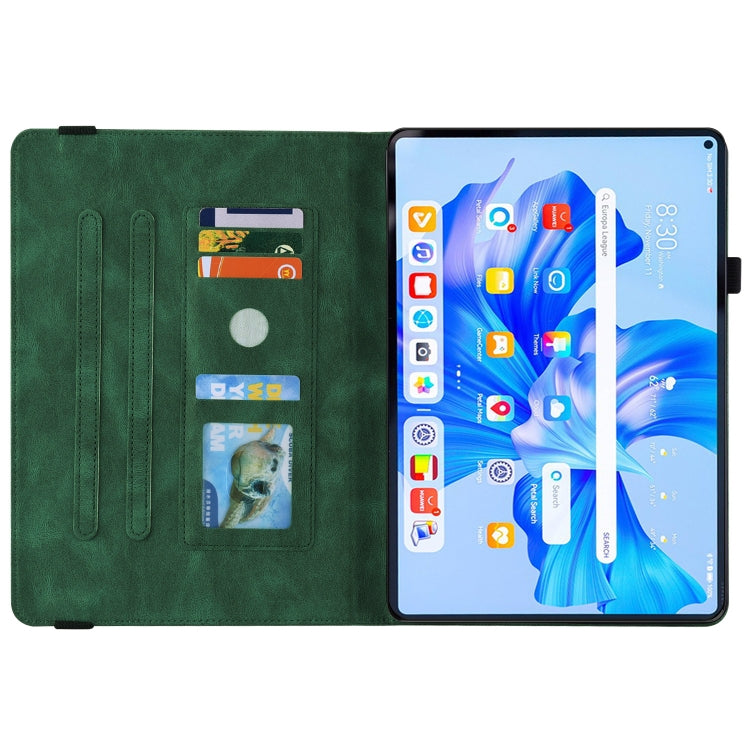 For Huawei MatePad Pro 11 2022 Butterfly Flower Embossed Leather Tablet Case(Green) - Huawei by PMC TechLife | Online Shopping South Africa | PMC TechLife | Buy Now Pay Later Mobicred