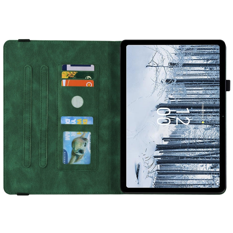 For Nokia T21 Butterfly Flower Embossed Leather Tablet Case(Green) - free shipping - PMC TechLife - Order now!