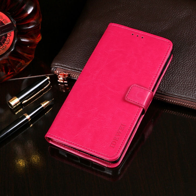 For Oukitel C8 idewei  Crazy Horse Texture Horizontal Flip Leather Case with Holder & Card Slots & Wallet(Rose Red) - free shipping - PMC Jewellery - Order now!