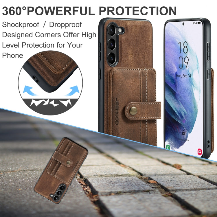 For Samsung Galaxy S24+ 5G JEEHOOD RFID Blocking Anti-Theft Magnetic Phone Case(Brown) - Galaxy S24+ 5G Cases by JEEHOOD | Online Shopping South Africa | PMC Jewellery | Buy Now Pay Later Mobicred