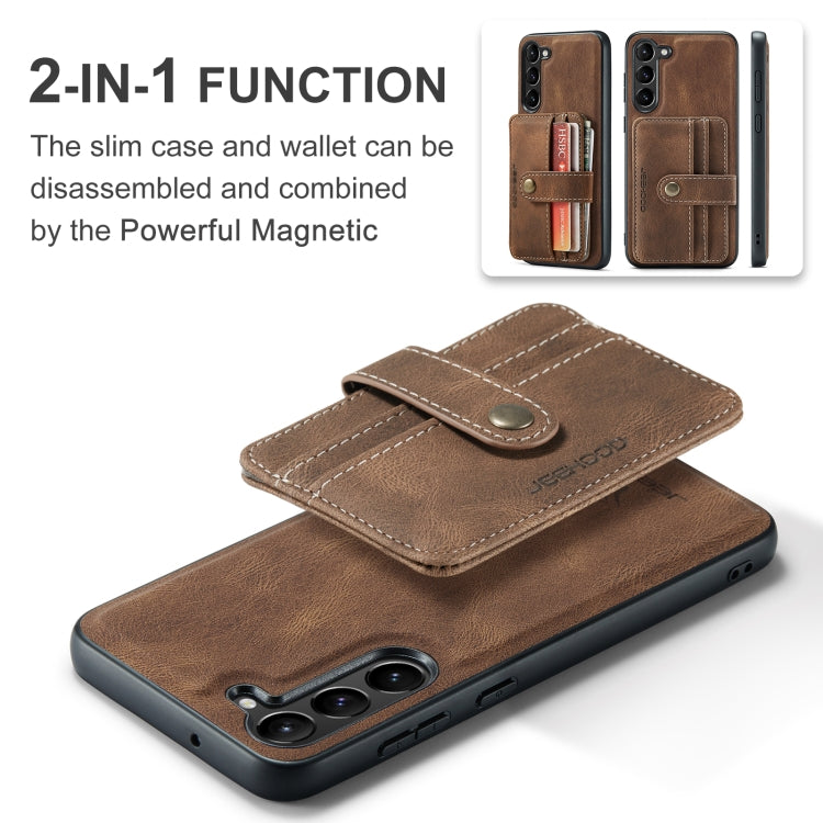 For Samsung Galaxy S24+ 5G JEEHOOD RFID Blocking Anti-Theft Magnetic Phone Case(Brown) - Galaxy S24+ 5G Cases by JEEHOOD | Online Shopping South Africa | PMC Jewellery | Buy Now Pay Later Mobicred