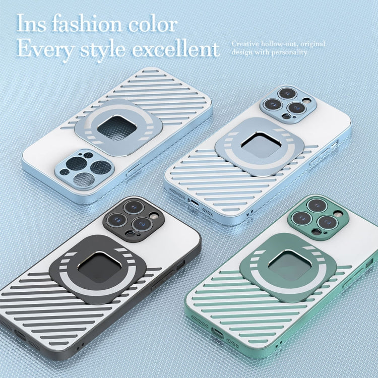 For iPhone 14 Pro Max R-JUST Square Round Mirror PC+TPU Phone Case(Blue) - iPhone 14 Pro Max Cases by R-JUST | Online Shopping South Africa | PMC TechLife | Buy Now Pay Later Mobicred