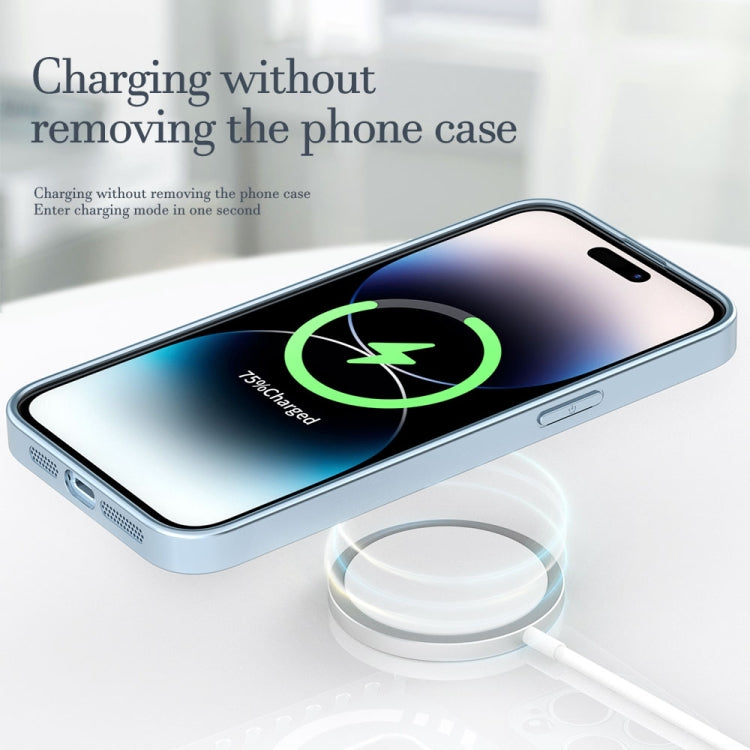 For iPhone 14 Pro Max R-JUST Square Round Mirror PC+TPU Phone Case(Blue) - iPhone 14 Pro Max Cases by R-JUST | Online Shopping South Africa | PMC TechLife | Buy Now Pay Later Mobicred