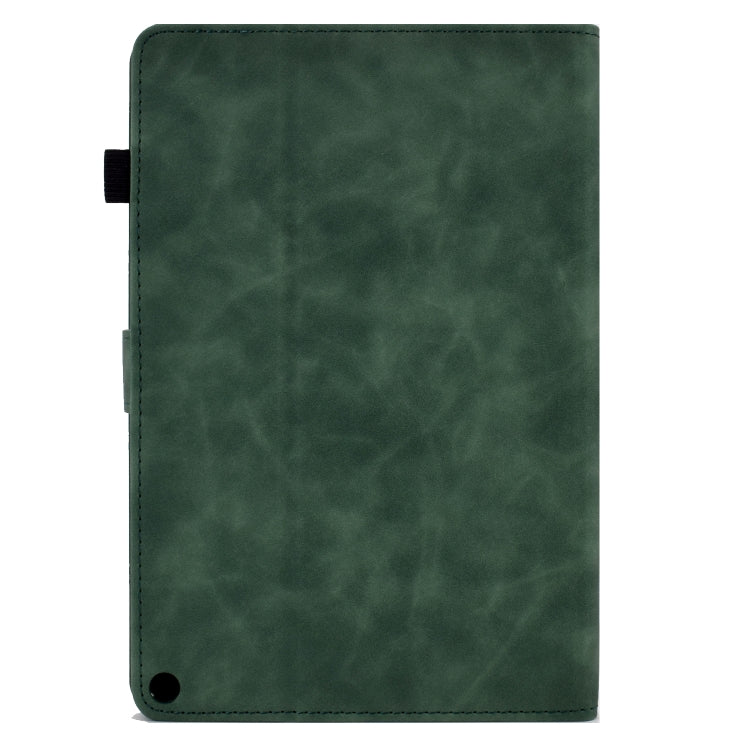 For Amazon Kindle Fire HD10 2021 Peony Butterfly Embossed Leather Smart Tablet Case(Green) - Amazon by PMC TechLife | Online Shopping South Africa | PMC TechLife | Buy Now Pay Later Mobicred