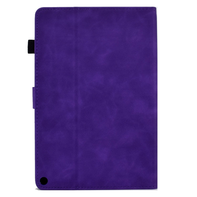 For Amazon Kindle Fire HD10 2021 Peony Butterfly Embossed Leather Smart Tablet Case(Purple) - Amazon by PMC TechLife | Online Shopping South Africa | PMC TechLife | Buy Now Pay Later Mobicred