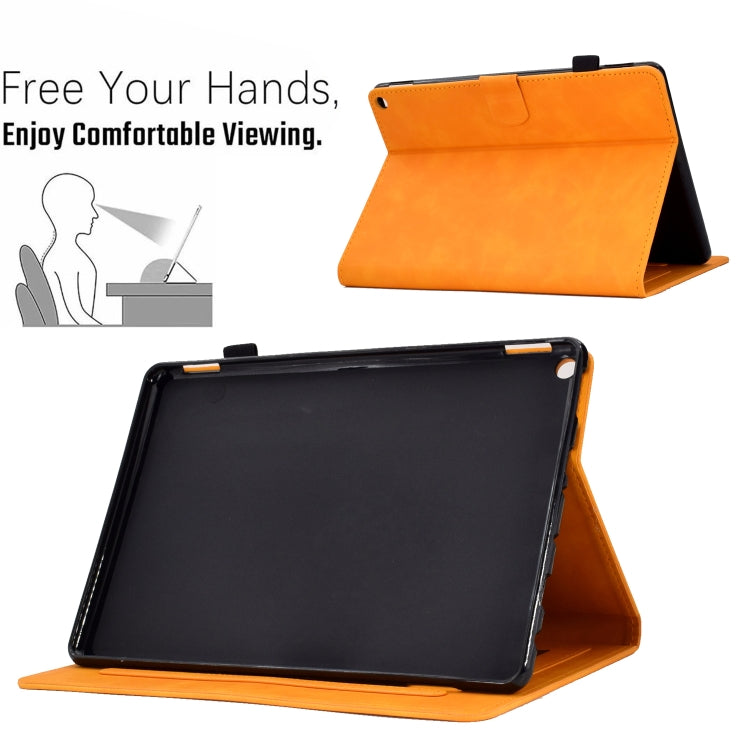 For Amazon Kindle Fire HD8 2022 Peony Butterfly Embossed Leather Smart Tablet Case(Khaki) - Amazon by PMC TechLife | Online Shopping South Africa | PMC TechLife | Buy Now Pay Later Mobicred