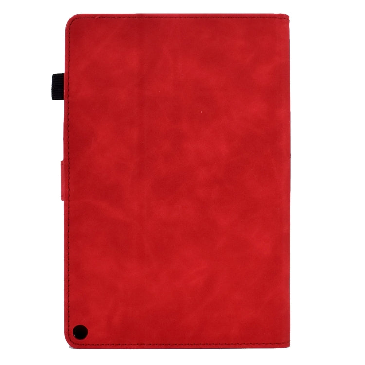 For Amazon Kindle Fire HD8 2020 Peony Butterfly Embossed Leather Smart Tablet Case(Red) - Amazon by PMC TechLife | Online Shopping South Africa | PMC TechLife | Buy Now Pay Later Mobicred