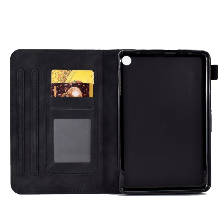 For Amazon Kindle Fire 7 2022 Peony Butterfly Embossed Leather Smart Tablet Case(Black) - Amazon by PMC TechLife | Online Shopping South Africa | PMC TechLife | Buy Now Pay Later Mobicred