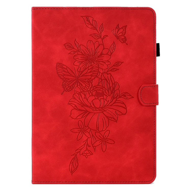 For Amazon Kindle Paperwhite 4/3/2/1 Peony Butterfly Embossed Leather Smart Tablet Case(Red) - Amazon by PMC TechLife | Online Shopping South Africa | PMC TechLife | Buy Now Pay Later Mobicred