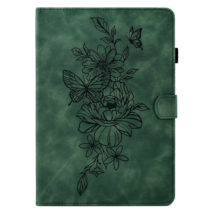 For Lenovo Tab M10 Gen 2 Peony Butterfly Embossed Leather Smart Tablet Case(Green) - Lenovo by PMC TechLife | Online Shopping South Africa | PMC TechLife | Buy Now Pay Later Mobicred