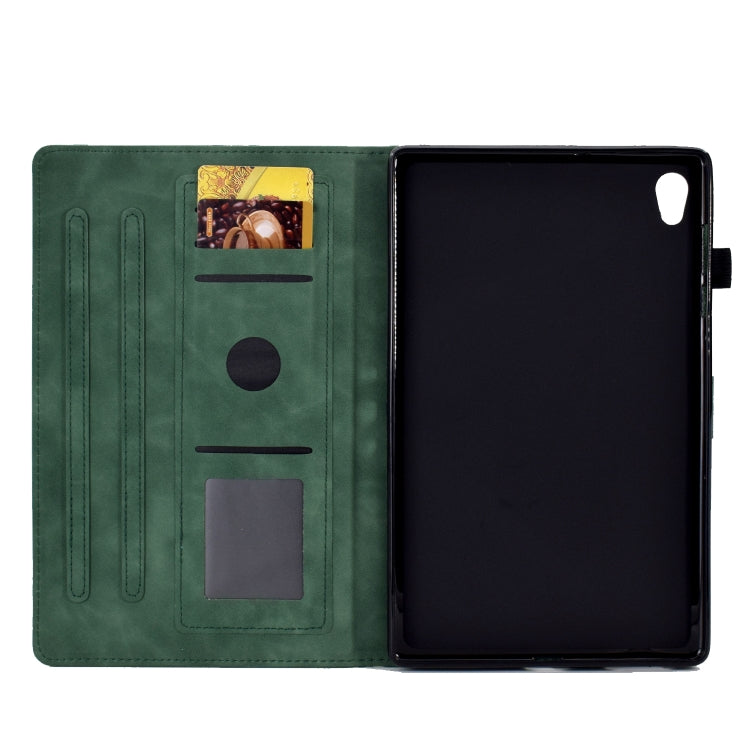 For Lenovo Tab M10 Gen 2 Peony Butterfly Embossed Leather Smart Tablet Case(Green) - Lenovo by PMC TechLife | Online Shopping South Africa | PMC TechLife | Buy Now Pay Later Mobicred