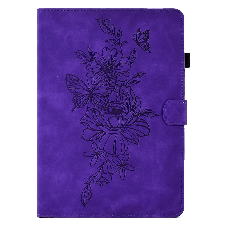 For Lenovo Tab M10 Plus Peony Butterfly Embossed Leather Smart Tablet Case(Purple) - Lenovo by PMC TechLife | Online Shopping South Africa | PMC TechLife | Buy Now Pay Later Mobicred
