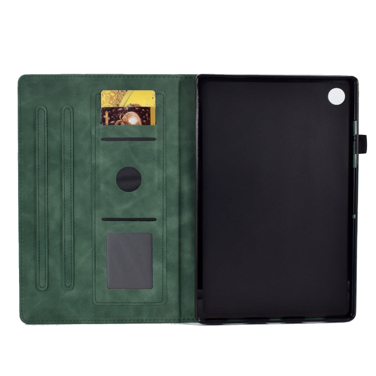 For Lenovo Tab M10 Plus 3rd Gen Peony Butterfly Embossed Leather Smart Tablet Case(Green) - Lenovo by PMC TechLife | Online Shopping South Africa | PMC TechLife | Buy Now Pay Later Mobicred