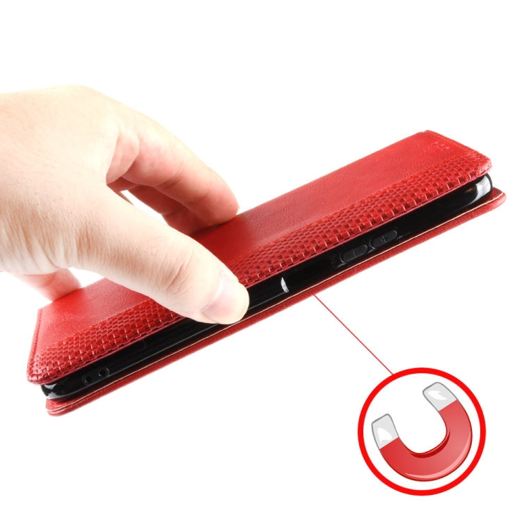 For Blackview A52 Magnetic Buckle Retro Texture Leather Phone Case(Red) - More Brand by PMC TechLife | Online Shopping South Africa | PMC TechLife | Buy Now Pay Later Mobicred