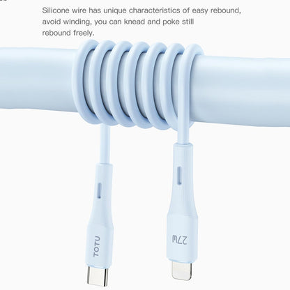 TOTU BPD-013 Skin Sense Series Type-C to 8 Pin Silicone Fast Charging Data Cable, Length:2m(White) - 2 in 1 Cable by TOTUDESIGN | Online Shopping South Africa | PMC Jewellery | Buy Now Pay Later Mobicred