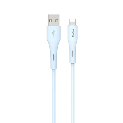 TOTU BL-017 Skin Sense Series USB to 8 Pin Silicone Data Cable, Length:1m(Blue) - Normal Style Cable by TOTUDESIGN | Online Shopping South Africa | PMC Jewellery | Buy Now Pay Later Mobicred