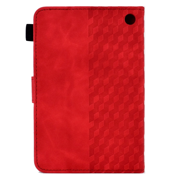 For Amazon Kindle Fire 7 2022 Rhombus Embossed Leather Tablet Case(Red) - Amazon by PMC TechLife | Online Shopping South Africa | PMC TechLife | Buy Now Pay Later Mobicred