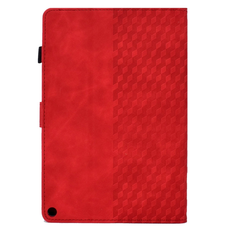 For Amazon Kindle Fire HD8 2020 Rhombus Embossed Leather Tablet Case(Red) - Amazon by PMC TechLife | Online Shopping South Africa | PMC TechLife | Buy Now Pay Later Mobicred