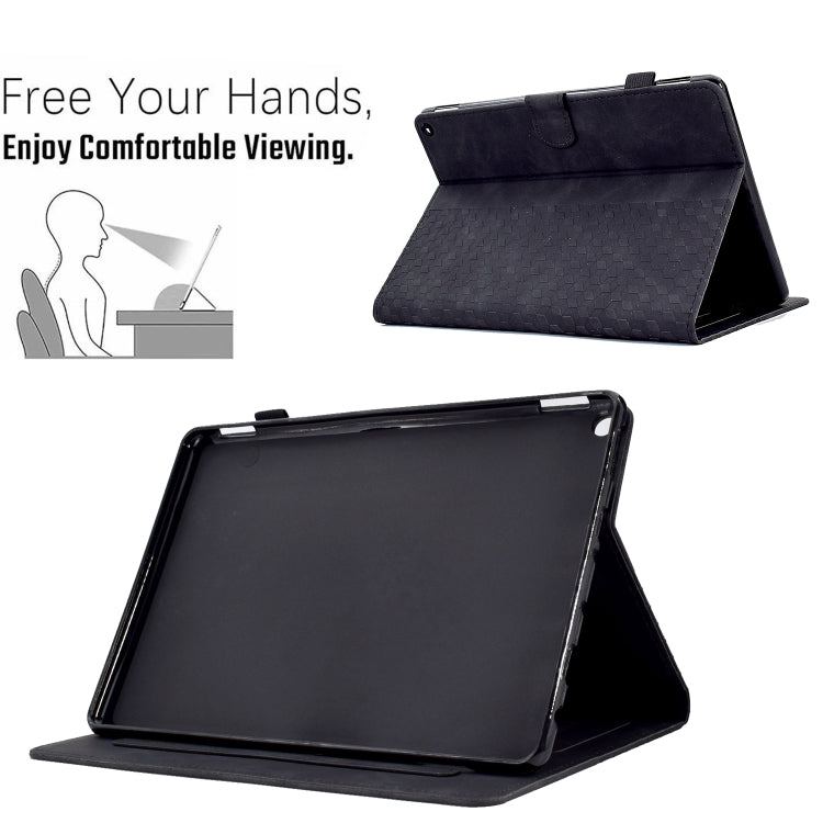For Amazon Kindle Fire HD8 2020 Rhombus Embossed Leather Tablet Case(Black) - Amazon by PMC TechLife | Online Shopping South Africa | PMC TechLife | Buy Now Pay Later Mobicred