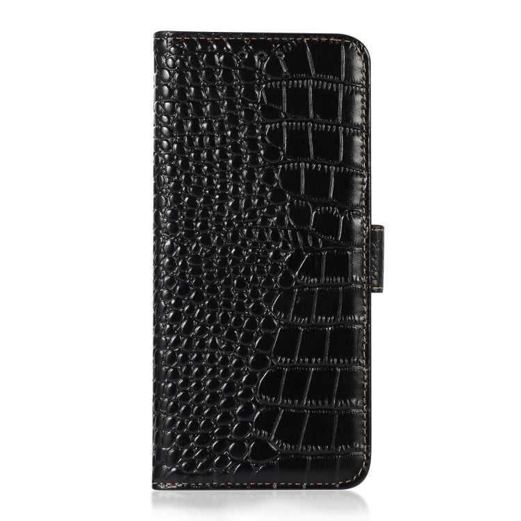 For Honor X7a 4G Crocodile Top Layer Cowhide Leather Phone Case(Black) - Honor Cases by PMC TechLife | Online Shopping South Africa | PMC TechLife | Buy Now Pay Later Mobicred