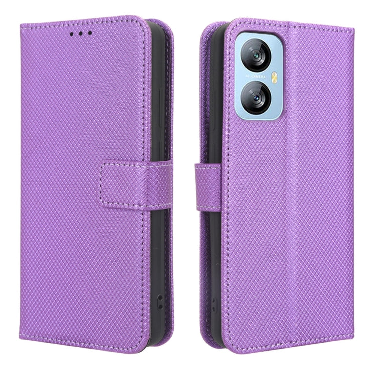 For Blackview A52 Diamond Texture Leather Phone Case(Purple) - More Brand by PMC TechLife | Online Shopping South Africa | PMC TechLife | Buy Now Pay Later Mobicred