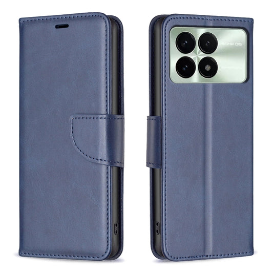 For Xiaomi Redmi K70 / K70 Pro Lambskin Texture Pure Color Flip Leather Phone Case(Blue) - K70 Pro Cases by PMC Jewellery | Online Shopping South Africa | PMC Jewellery | Buy Now Pay Later Mobicred