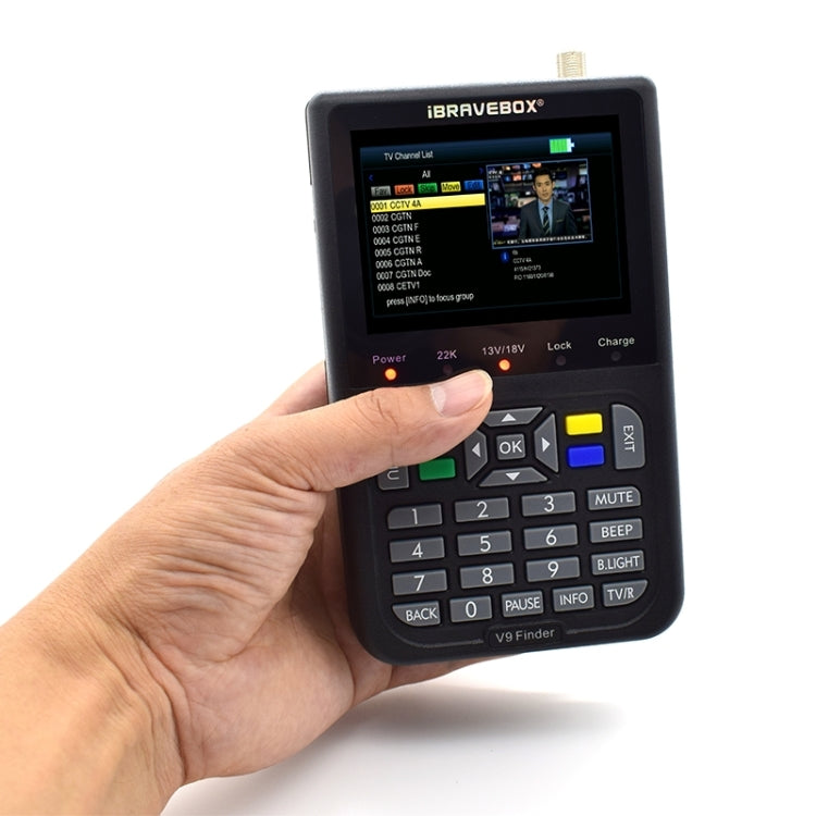 iBRAVEBOX V9 Finder Digital Satellite Signal Finder Meter, Plug Type:EU Plug(Black) - Satellite Finder by PMC TechLife | Online Shopping South Africa | PMC TechLife | Buy Now Pay Later Mobicred