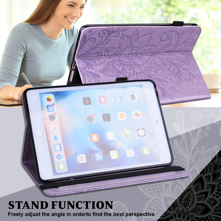 For Lenovo Tab M9 Lace Flower Embossing Pattern Leather Tablet Case(Purple) - Lenovo by PMC TechLife | Online Shopping South Africa | PMC TechLife | Buy Now Pay Later Mobicred