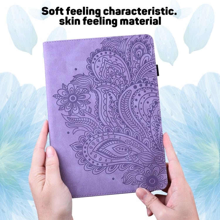 For Lenovo Tab M8 4th Gen TB-300FU Peacock Embossed Pattern Leather Tablet Case(Purple) - Lenovo by PMC TechLife | Online Shopping South Africa | PMC TechLife | Buy Now Pay Later Mobicred