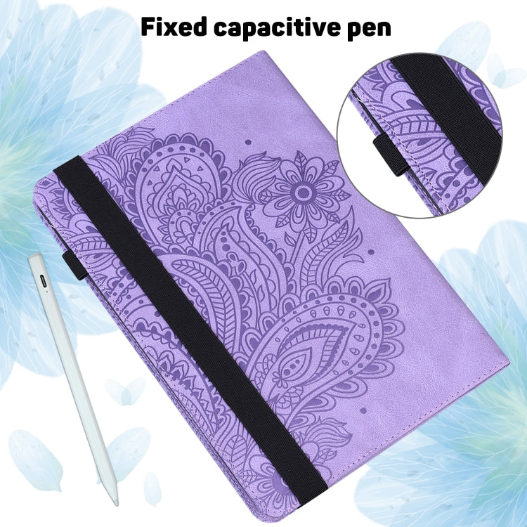For Lenovo Tab M8 4th Gen TB-300FU Peacock Embossed Pattern Leather Tablet Case(Purple) - Lenovo by PMC TechLife | Online Shopping South Africa | PMC TechLife | Buy Now Pay Later Mobicred