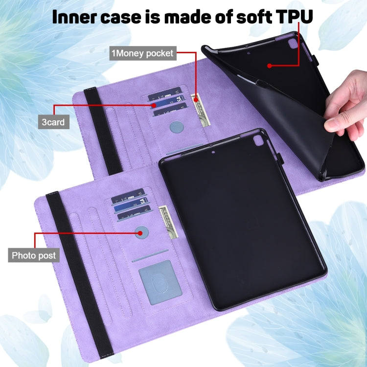 For Lenovo Tab M8 4th Gen TB-300FU Peacock Embossed Pattern Leather Tablet Case(Purple) - Lenovo by PMC TechLife | Online Shopping South Africa | PMC TechLife | Buy Now Pay Later Mobicred